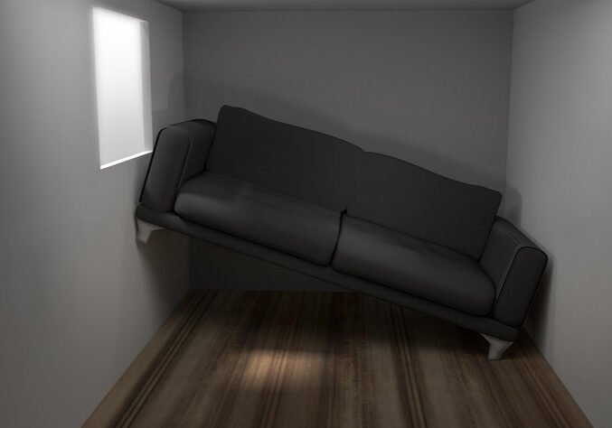 Space problems in the small living room 3d render